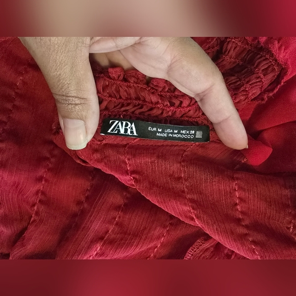 Zara Red Frill Top - Picture 9 of 9